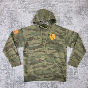Umpqua Survival Hoodie Mens Medium Green Camo Flag Work Wear Woodland Hunting